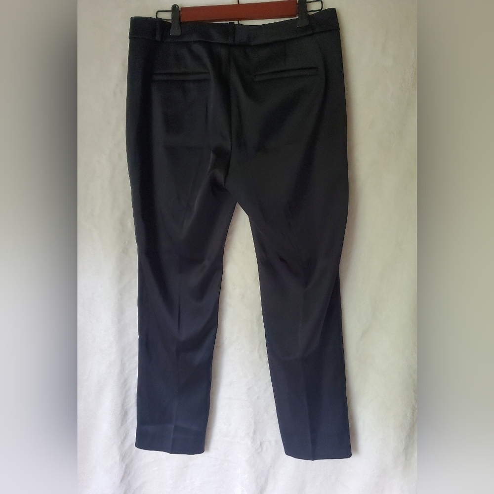 Banana Republic Black Satin Ryan Straight Leg Stretch Pants 8 PETITE RT$110 NEW - Picture 7 of 9